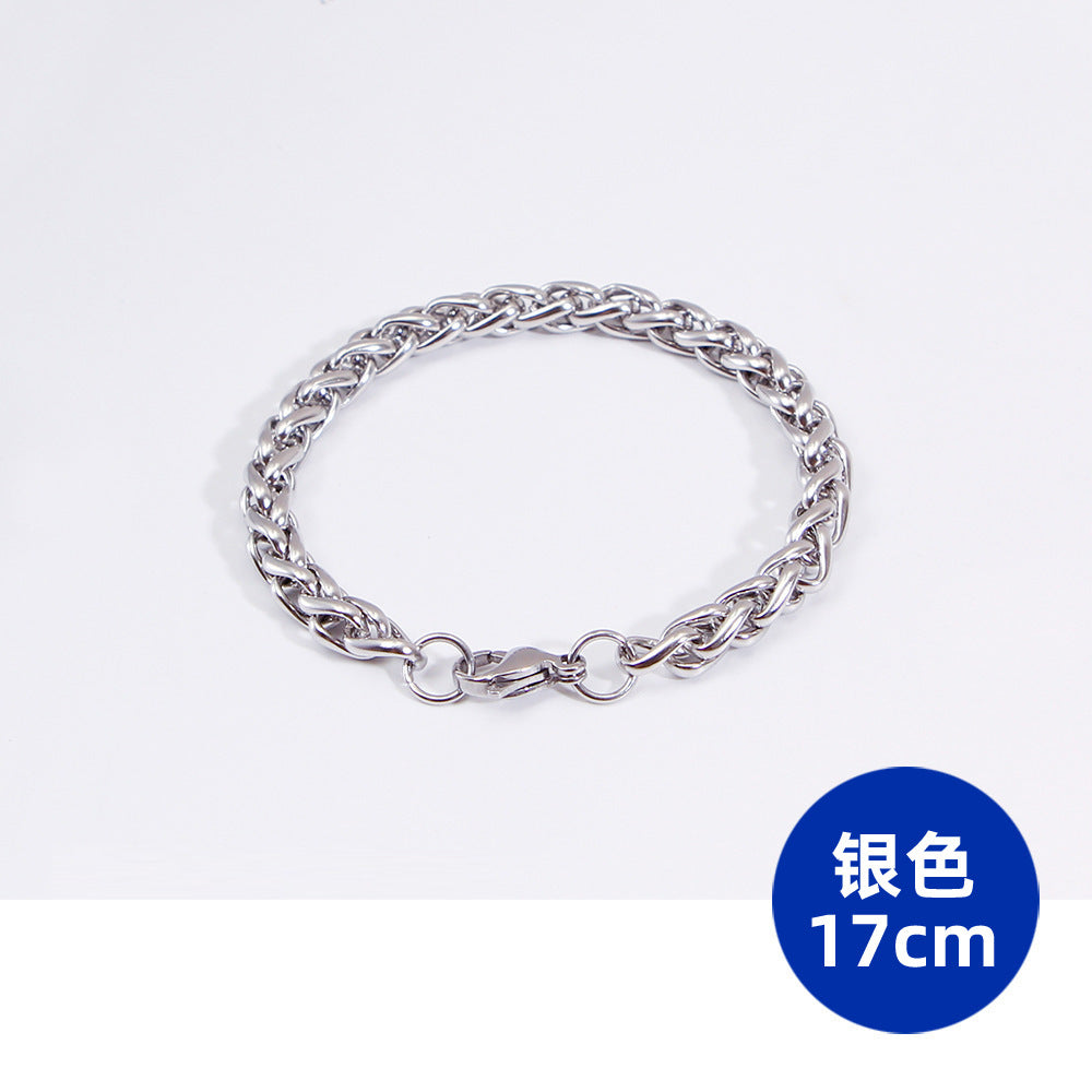 Wholesale Keel Flower Basket Chain Titanium Steel Bracelet